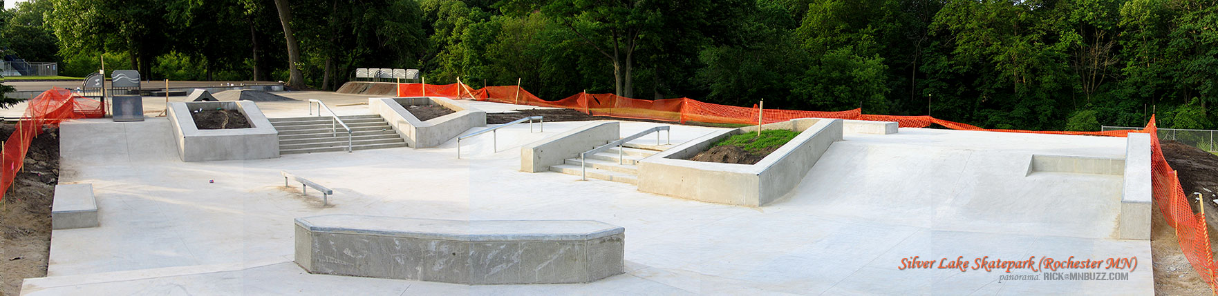 Rochester Skatepark - view from hip pyramid on southwest corner